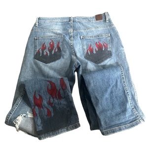 NWT Womens Guess DIY Flame Painted‎ Mid Relaxed Denim Jeans size 25